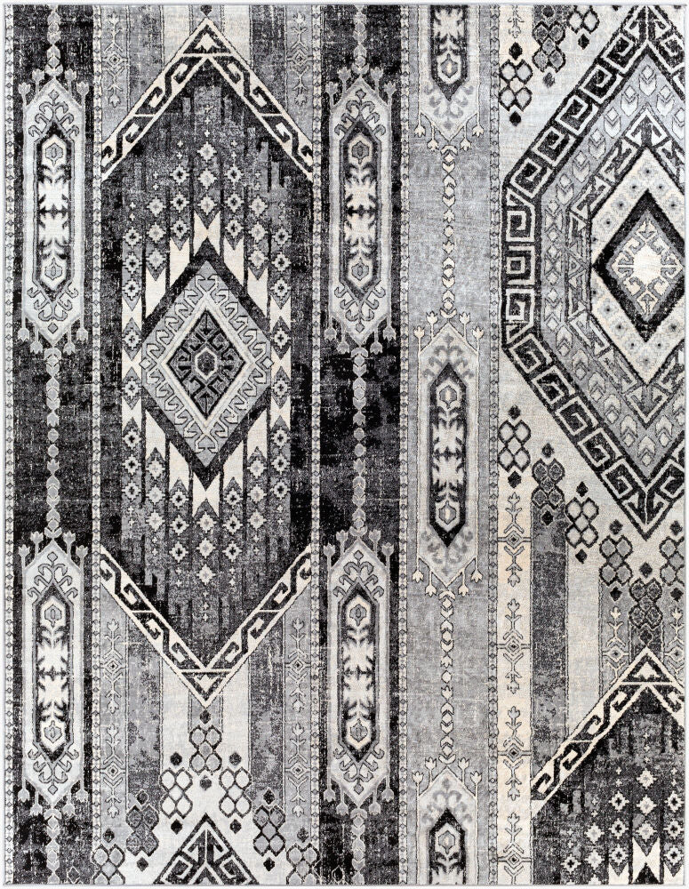 Monaco Machine Woven Rug — Black/Gray