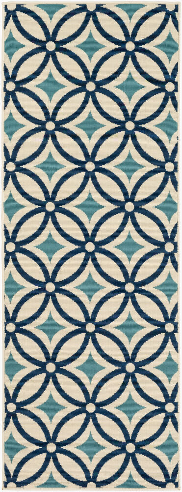 Marina Machine Woven Rug — Denim/Light Beige
