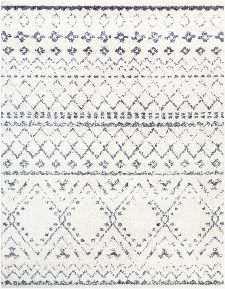 Maroc Shag Machine Woven Rug — Gray/White
