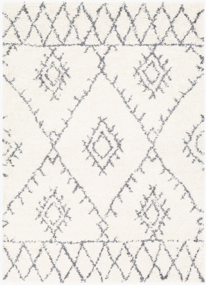 Maroc Shag Machine Woven Rug — Gray/White