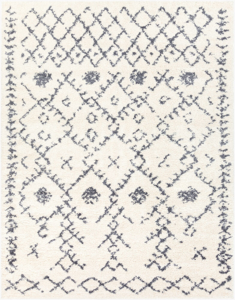 Maroc Shag Machine Woven Rug — Gray/White