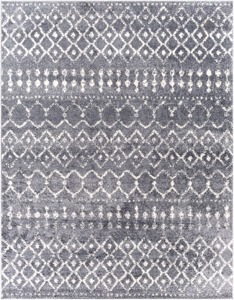 Maroc Shag Machine Woven Rug — Gray/White