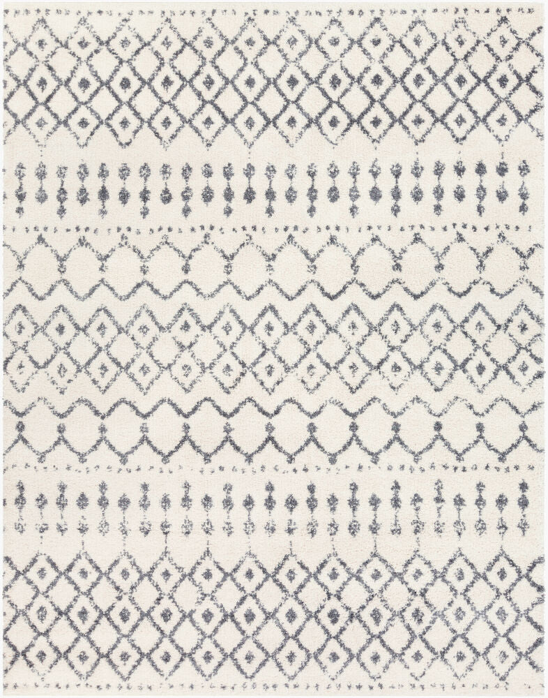 Maroc Shag Machine Woven Rug — Gray/White