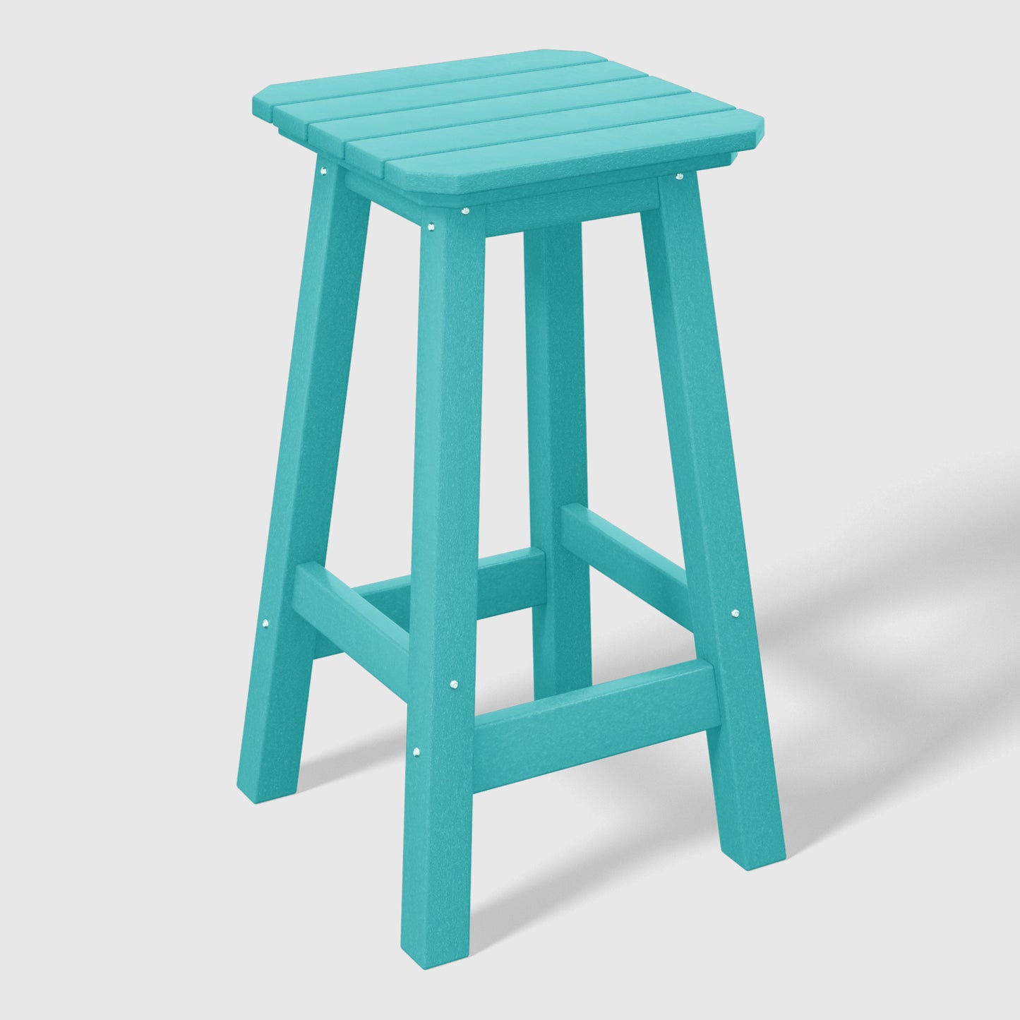 Stockholm All-Weather Outdoor Square Counter Stool (24" Seat Height) Turquoise Seahawk Designs Patio Bar & Counter Stools
