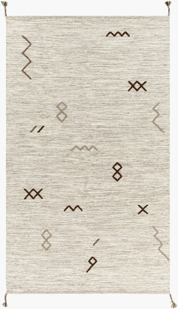 Montezuma Handmade Rug — Black/Light Brown