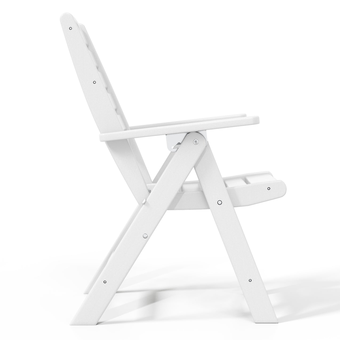Aarhus All-Weather Outdoor Patio Folding Tall Back Dining Chair (38" High) White Seahawk Designs Patio Dining Chairs