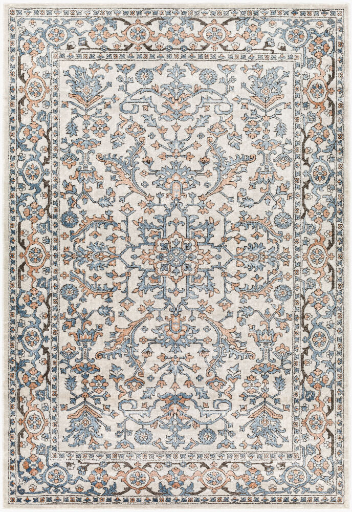 Marvel Machine Woven Rug — Blue/Cream
