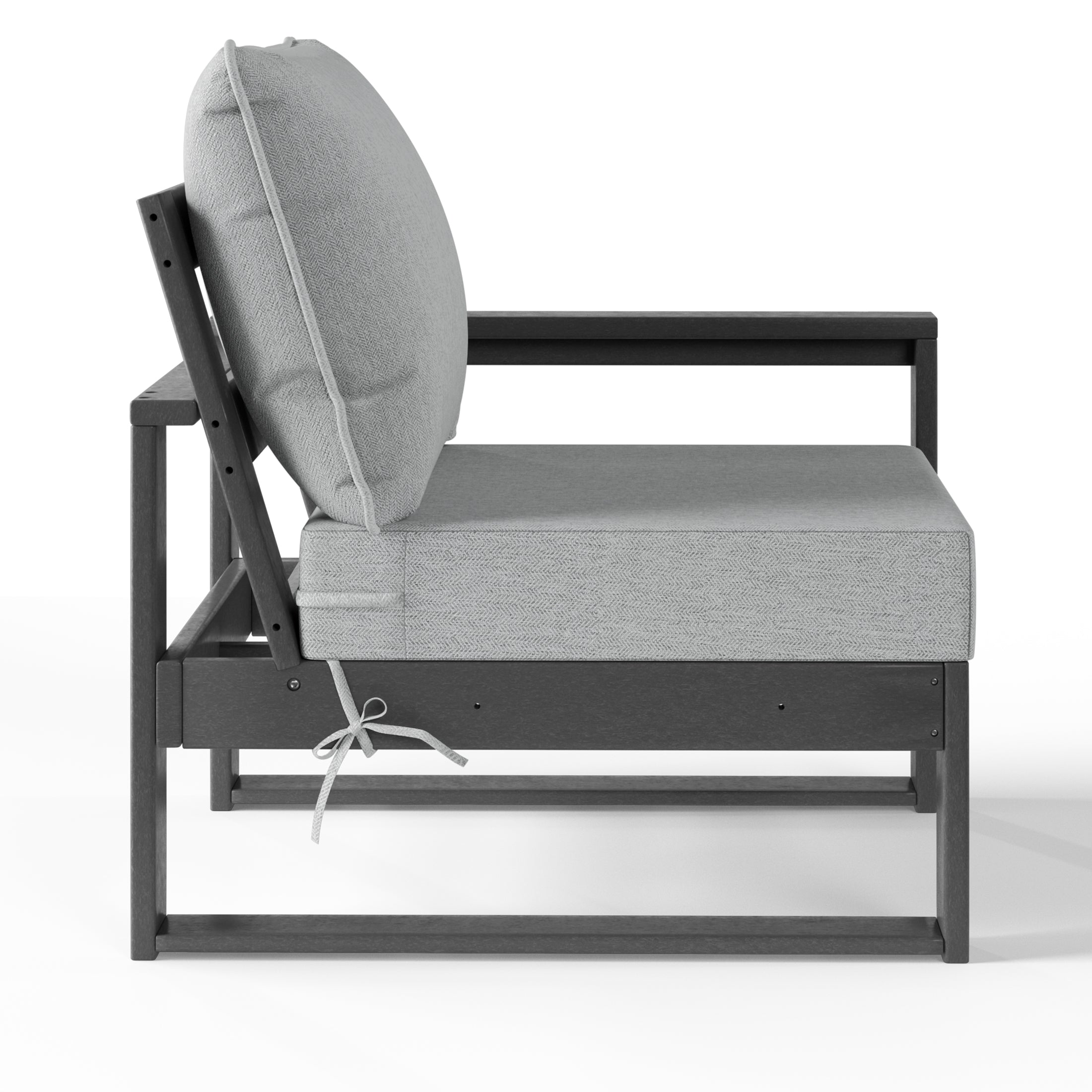 Signature All-Weather Outdoor Modular Patio Deep Seating Right Arm Chair (Right Arm Sectional Seat) Gray Light Gray Seahawk Designs Patio Chairs