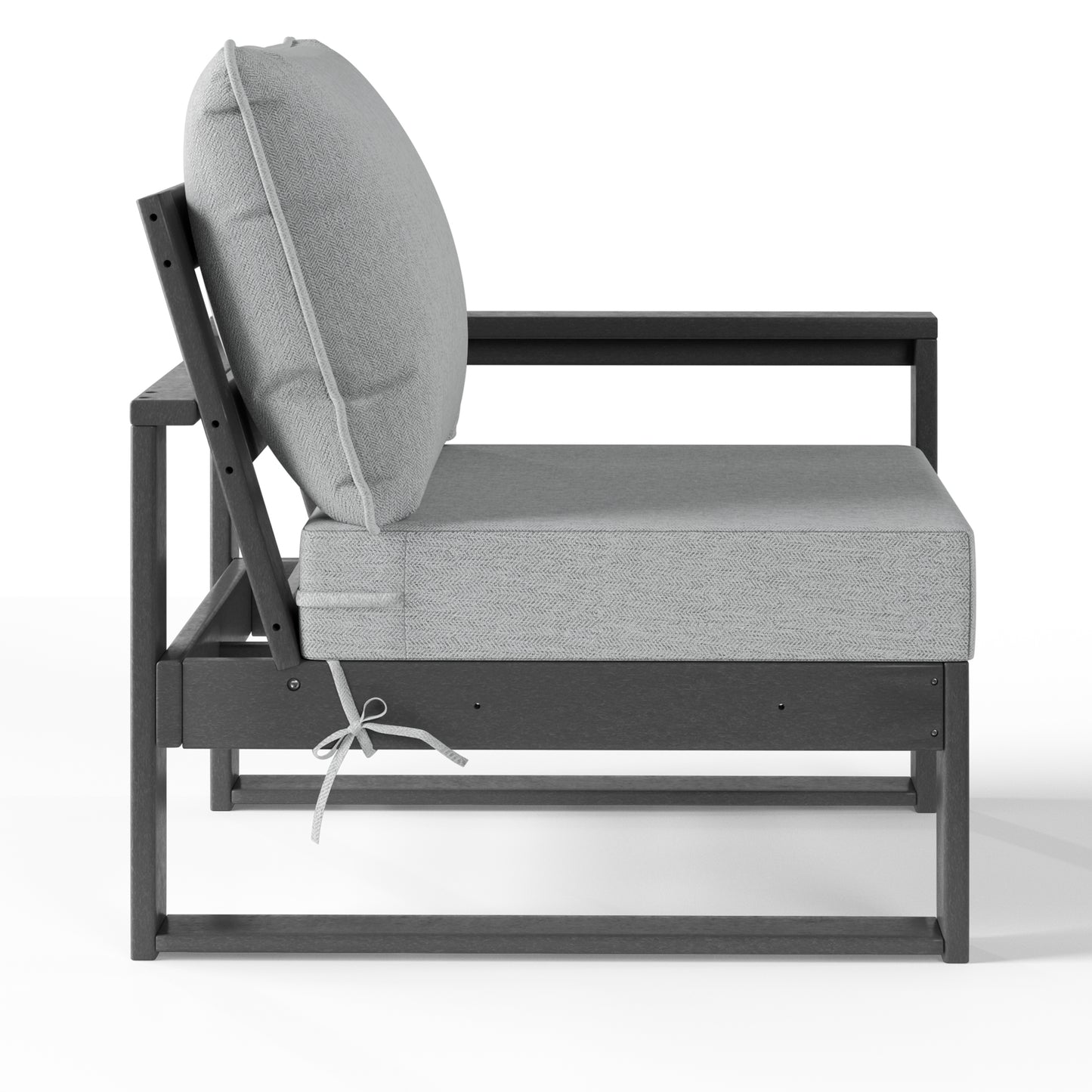 Signature All-Weather Outdoor Modular Patio Deep Seating Right Arm Chair (Right Arm Sectional Seat) Gray Light Gray Seahawk Designs Patio Chairs