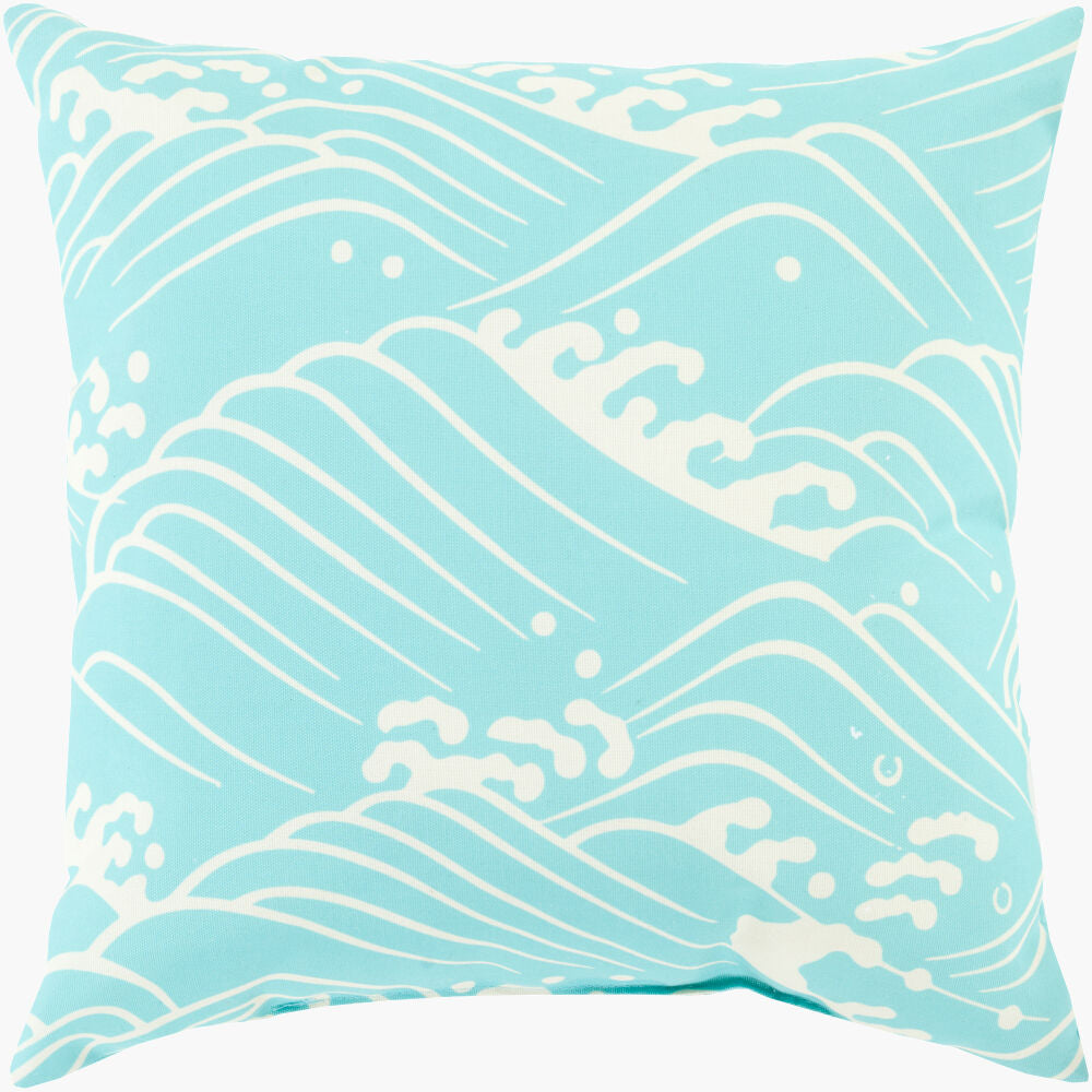 Mizu Accent Pillow — Ivory/Seafoam