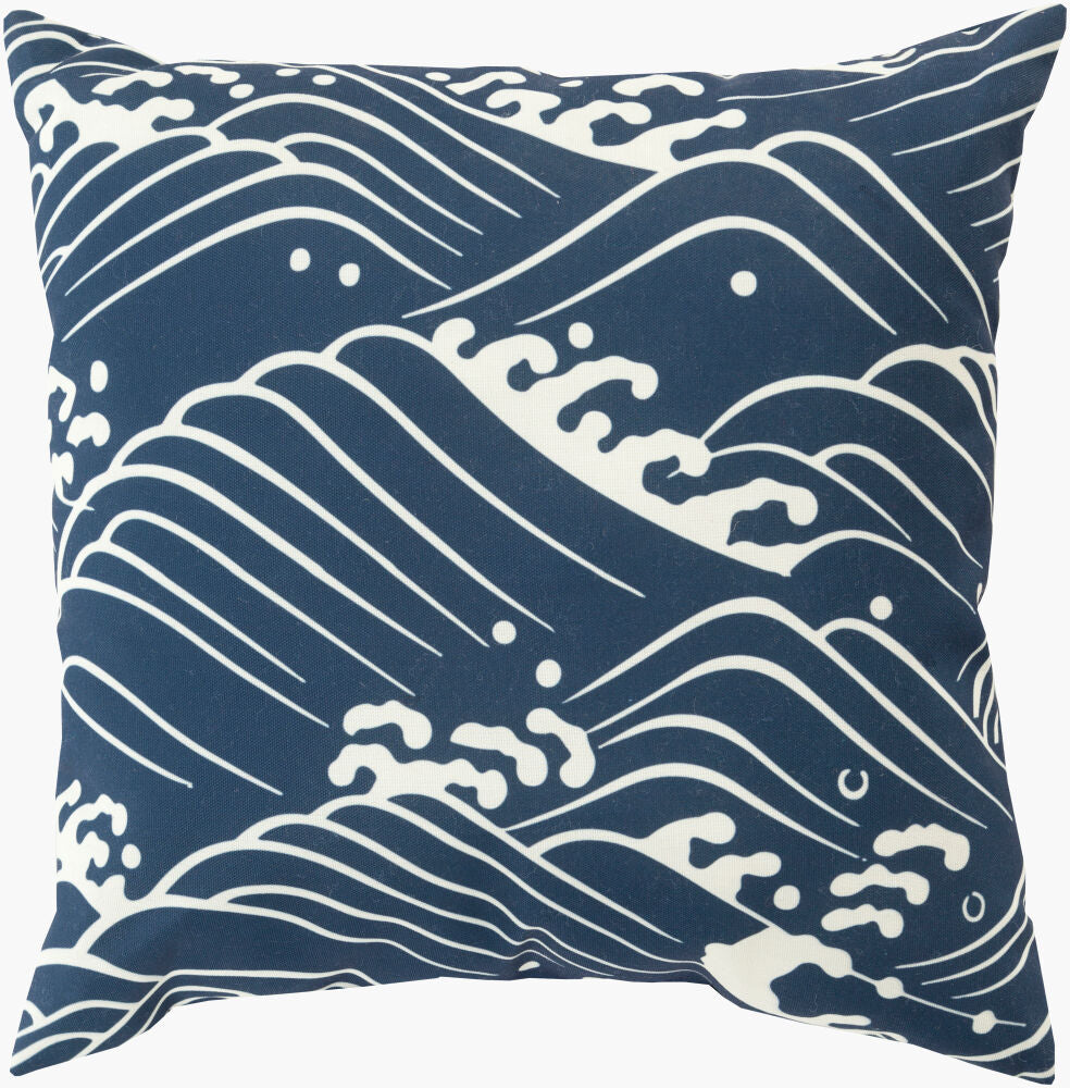 Mizu Accent Pillow — Ivory/Navy