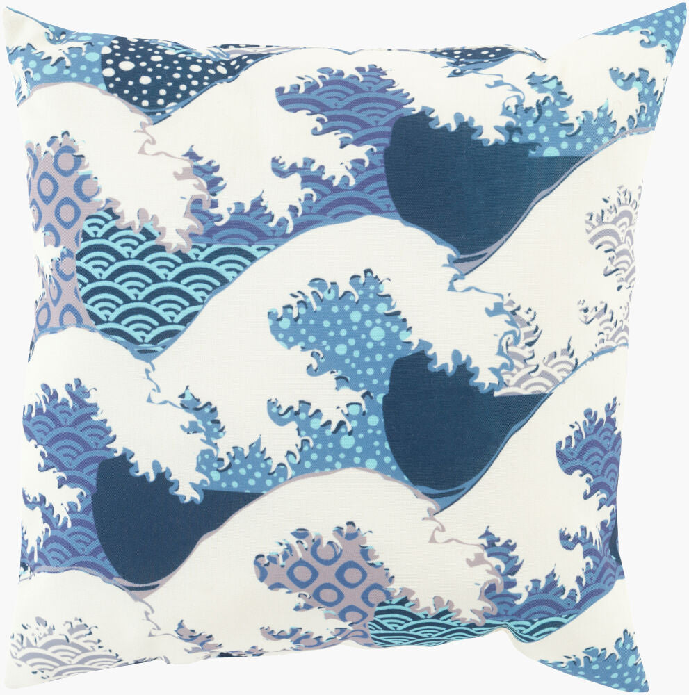 Mizu Accent Pillow — Aqua/Charcoal