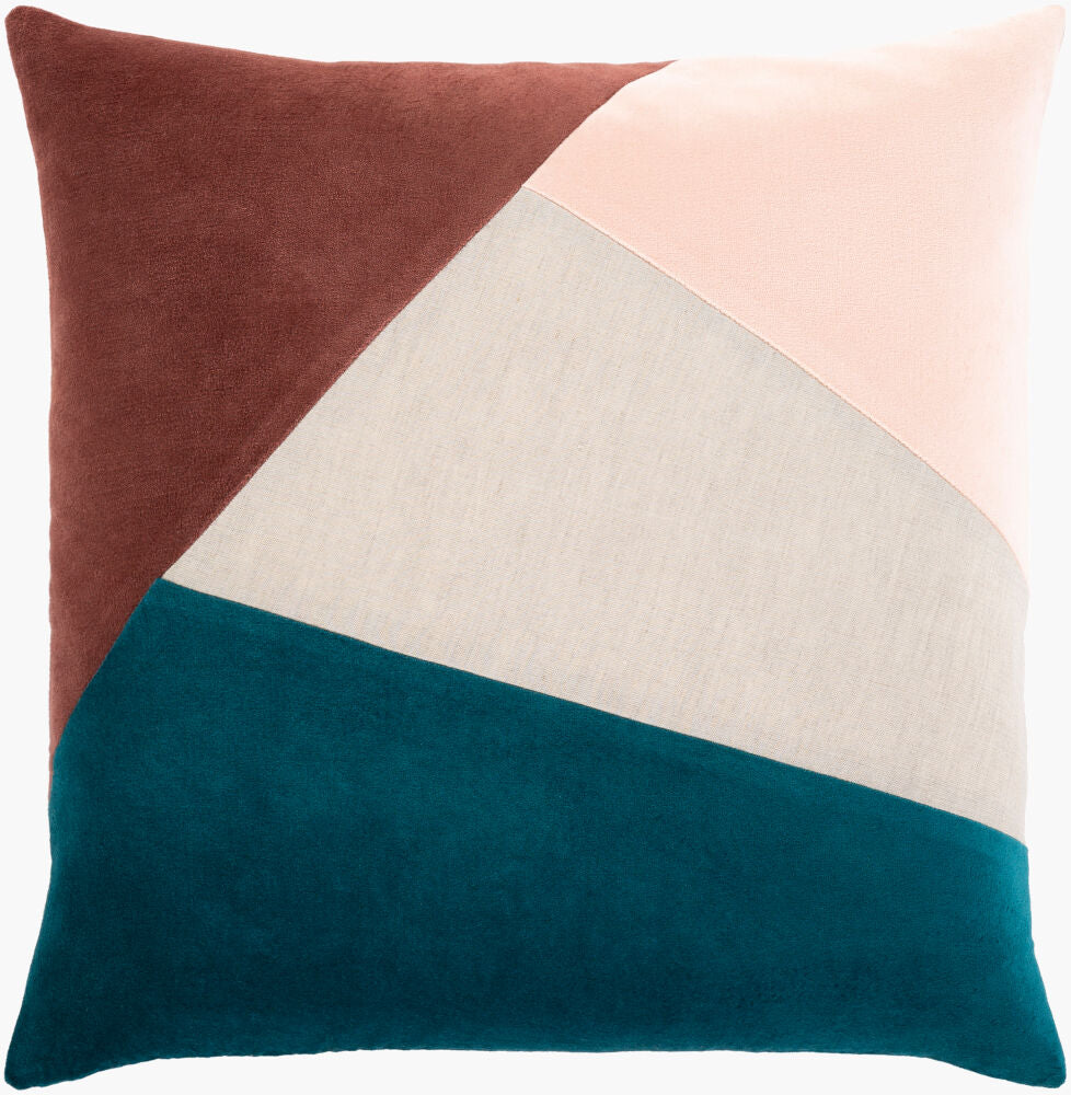Moza Accent Pillow — Burgandy/Light Beige