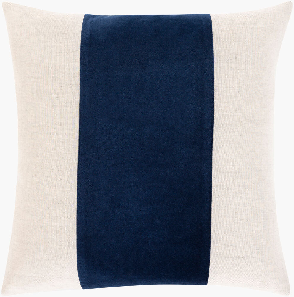 Moza Accent Pillow — Navy/Taupe