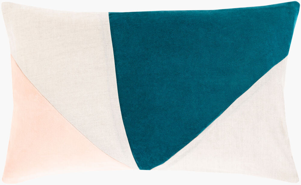 Moza Lumbar Pillow — Dusty Coral/Light Beige