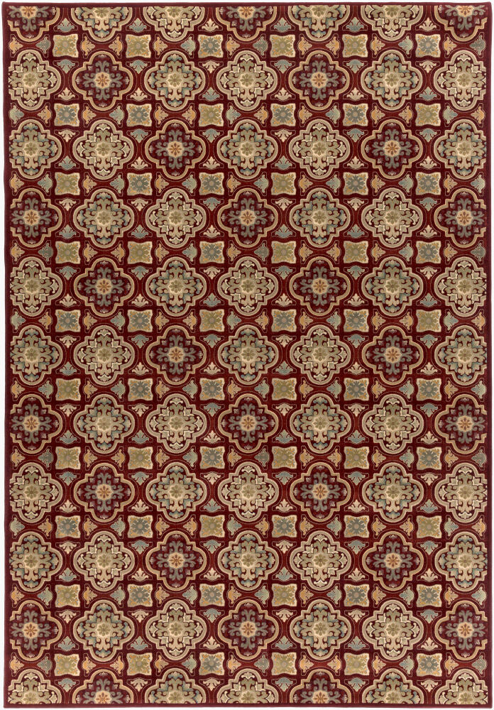 Napa Machine Woven Rug — Black/Burgundy