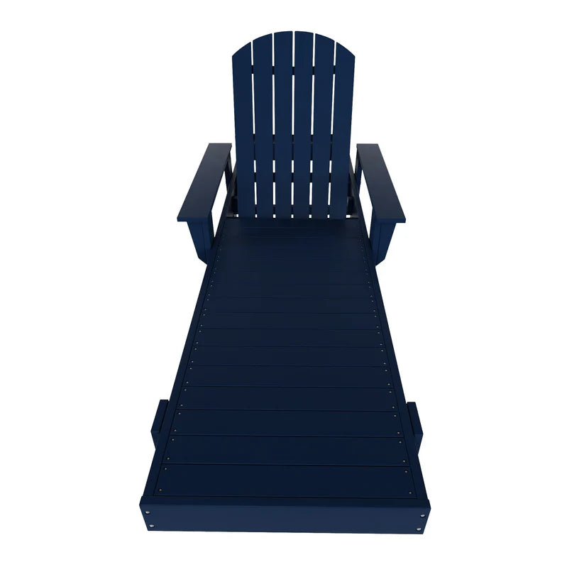 Westport Classic All-Weather Outdoor Adirondack Reclining Sun Lounger With Arms Rests Navy Blue Seahawk Designs Patio Chaise Lounges