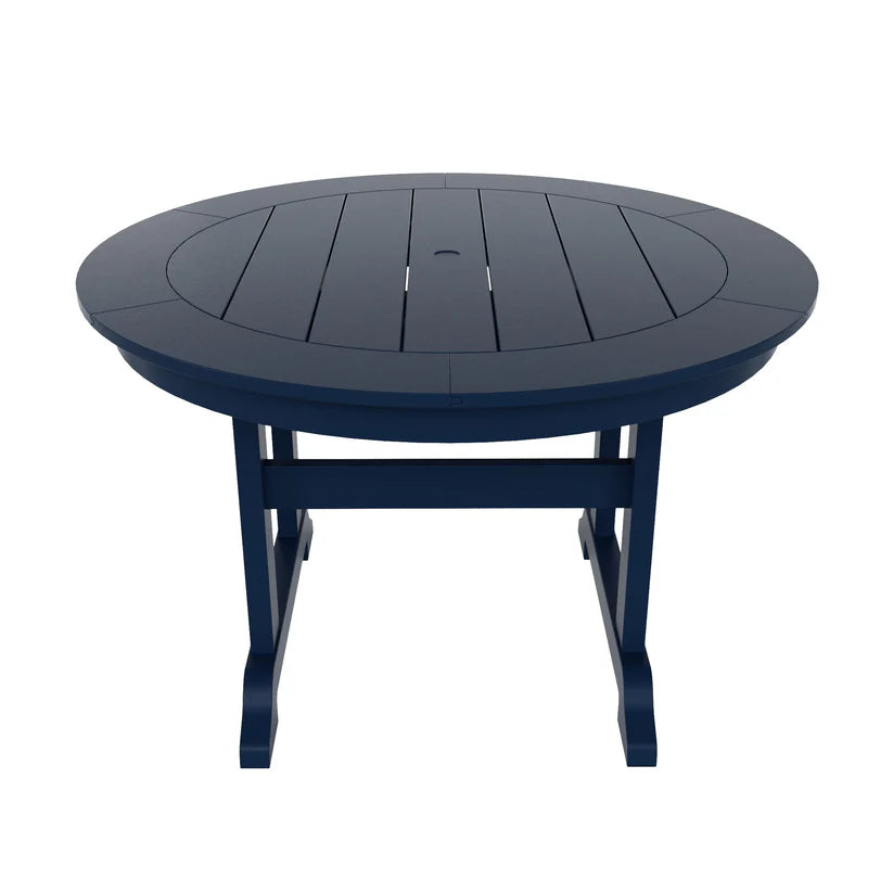 Tuscany All-Weather Outdoor Round Dining Table (47" Top) Navy Blue Seahawk Designs Patio Dining Tables