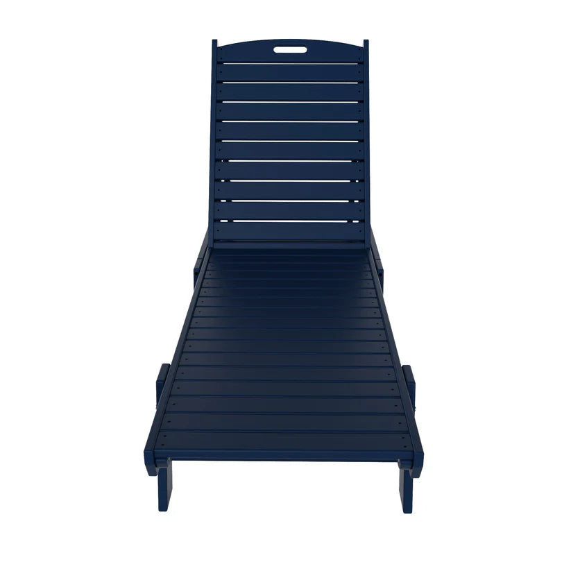 Santa Monica All-Weather Outdoor Reclining Sun Lounger Navy Blue Seahawk Designs Patio Chaise Lounges