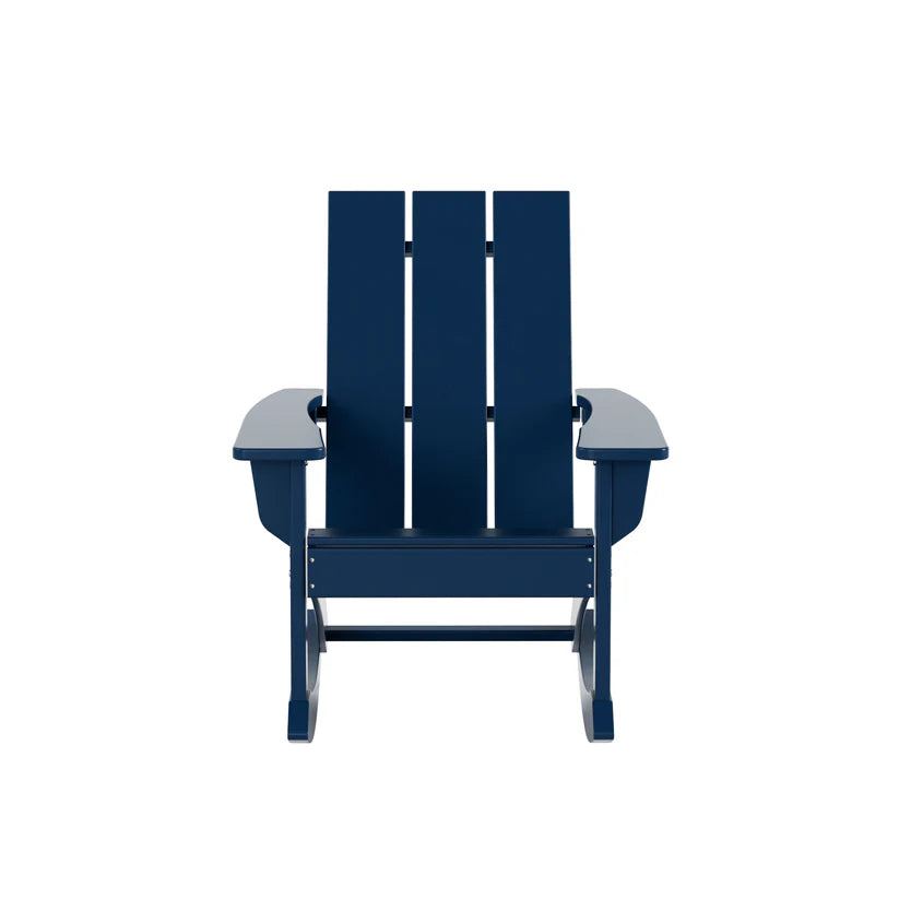 Malibu Modern All-Weather Outdoor Rocking Adirondack Chair Navy Blue Seahawk Designs Patio Rocking Chairs