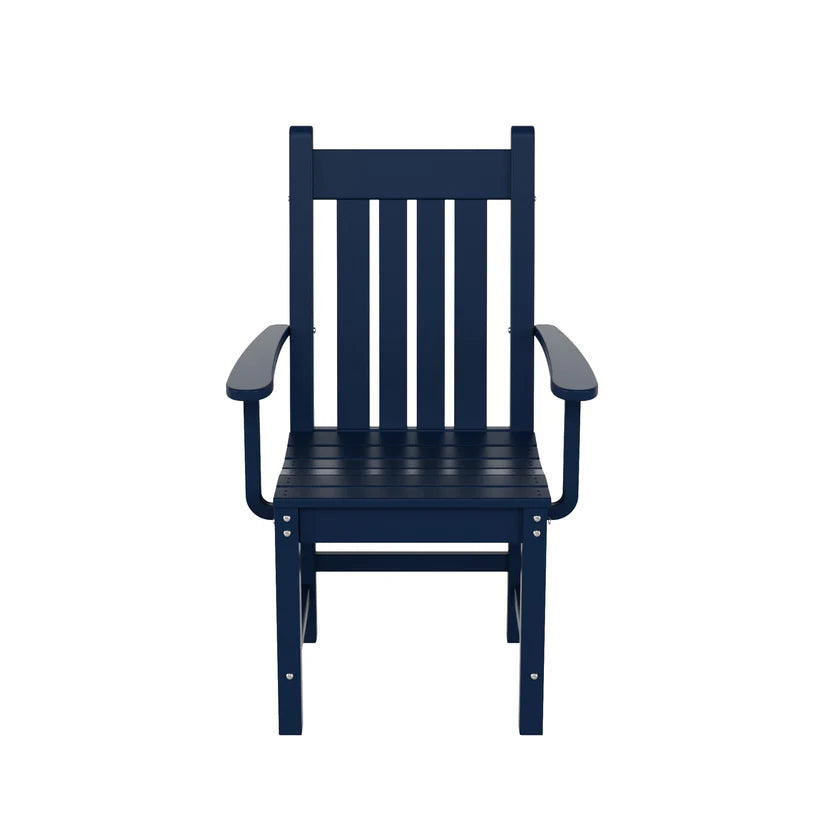 Tuscany All-Weather Outdoor Patio Dining Arm Chair Navy Blue Seahawk Designs Patio Dining Chairs