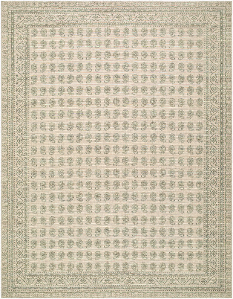 Alo Machine Woven Rug — Medium Green/Mustard