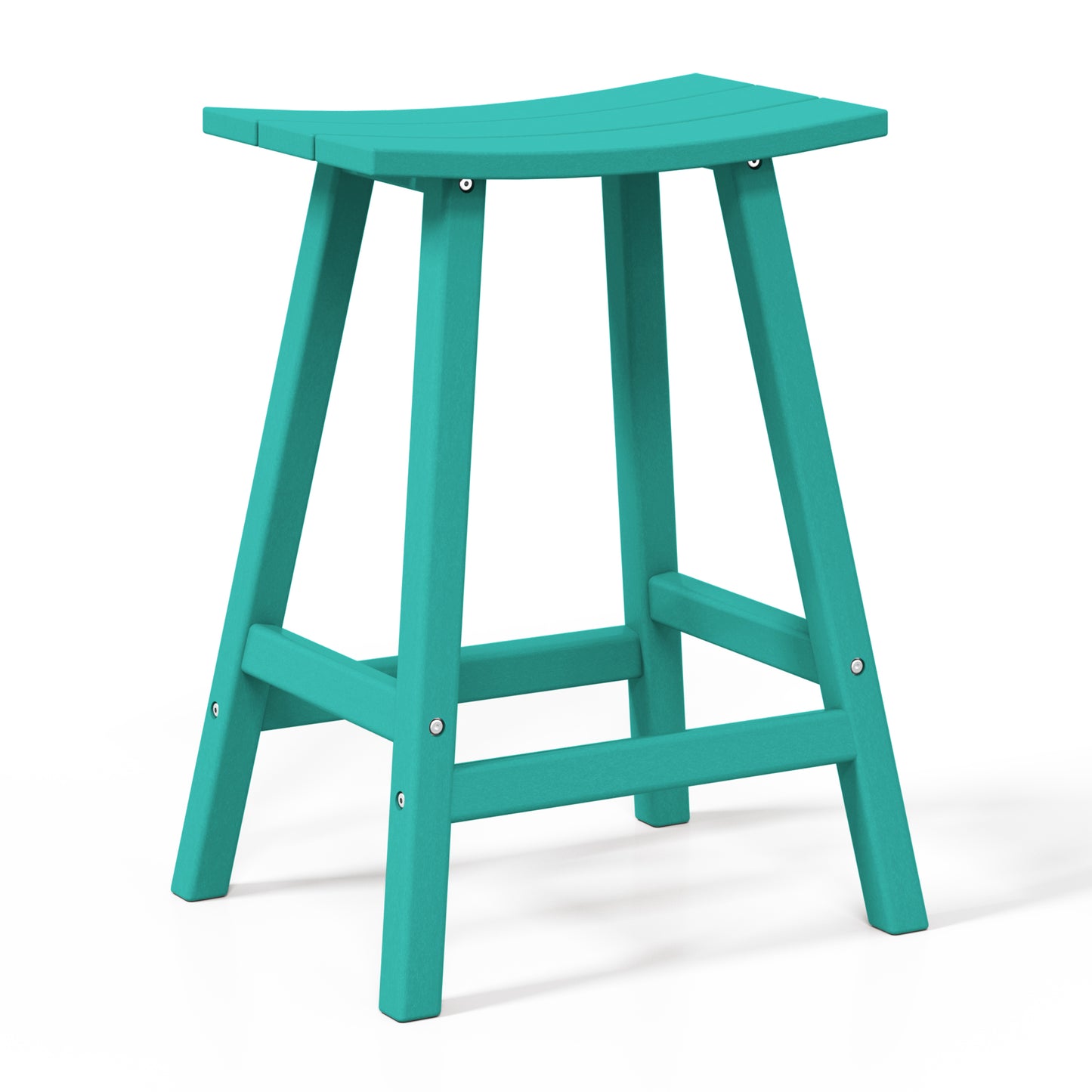Stockholm All-Weather Outdoor Saddle Counter Stool (24" Height) Turquise Seahawk Designs Patio Bar & Counter Stools