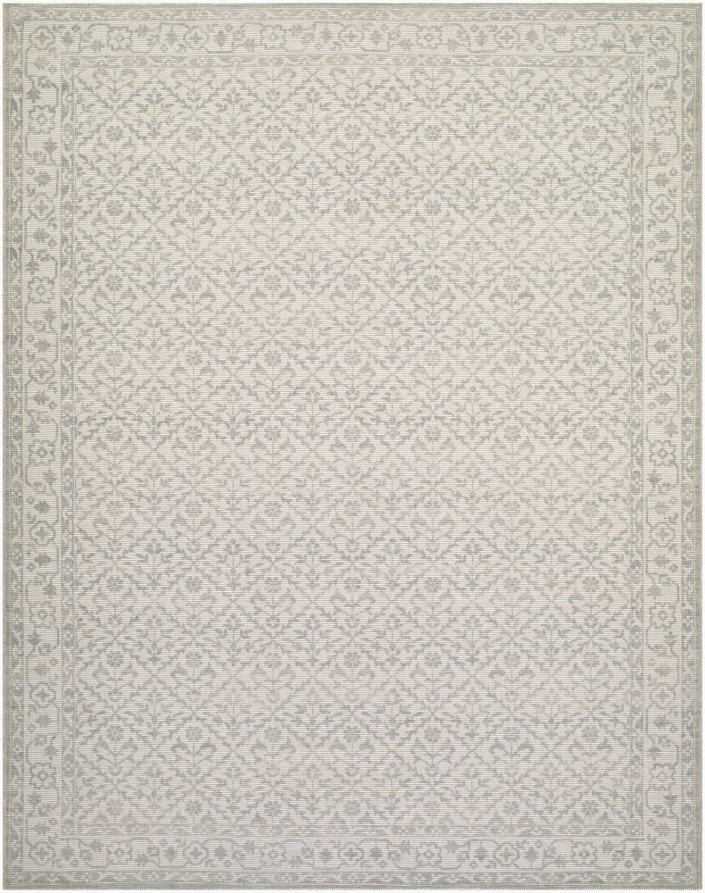 Maan Machine Woven Rug — Gray/Off-White