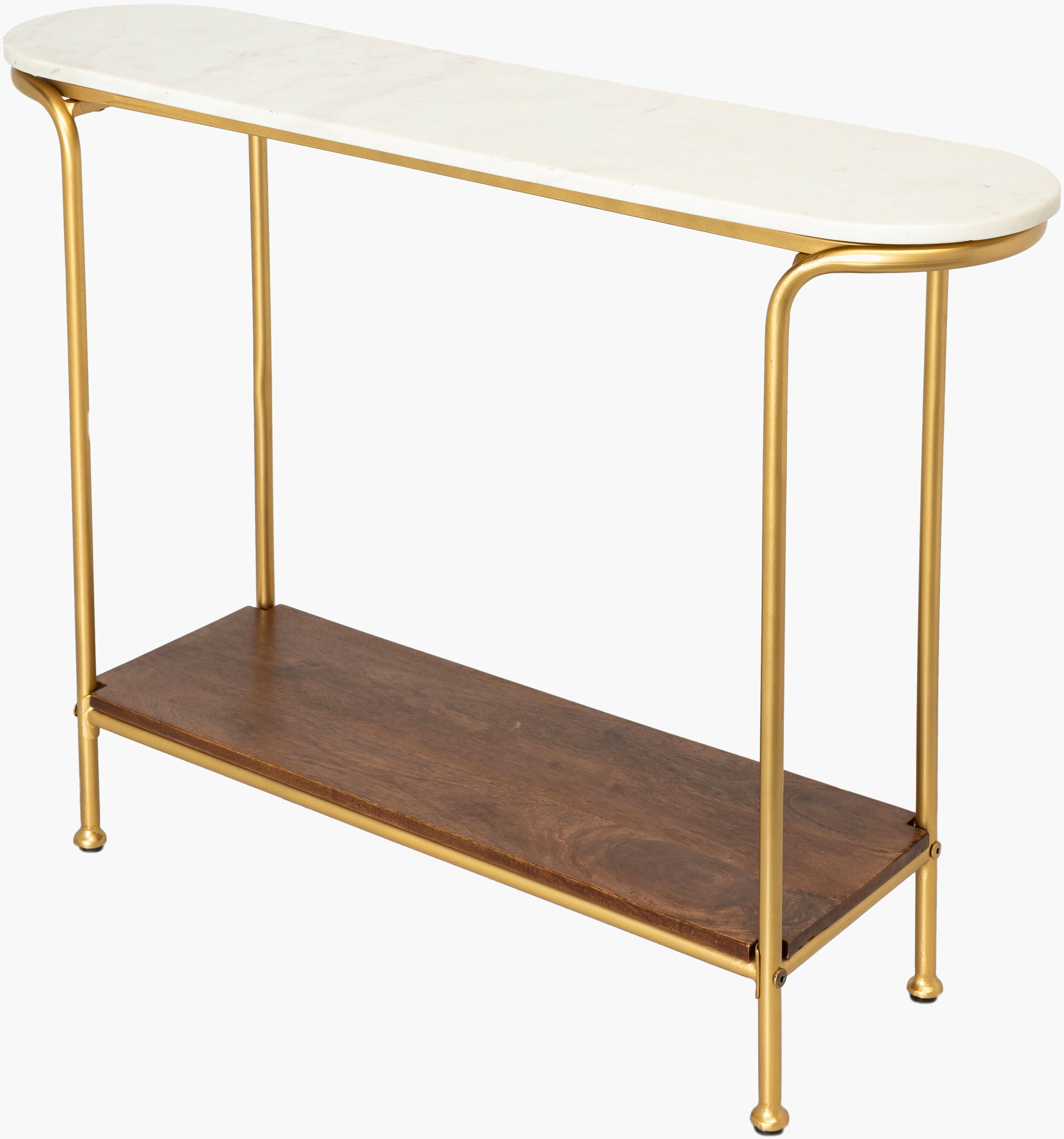 Nicola Console Table — Brown/White