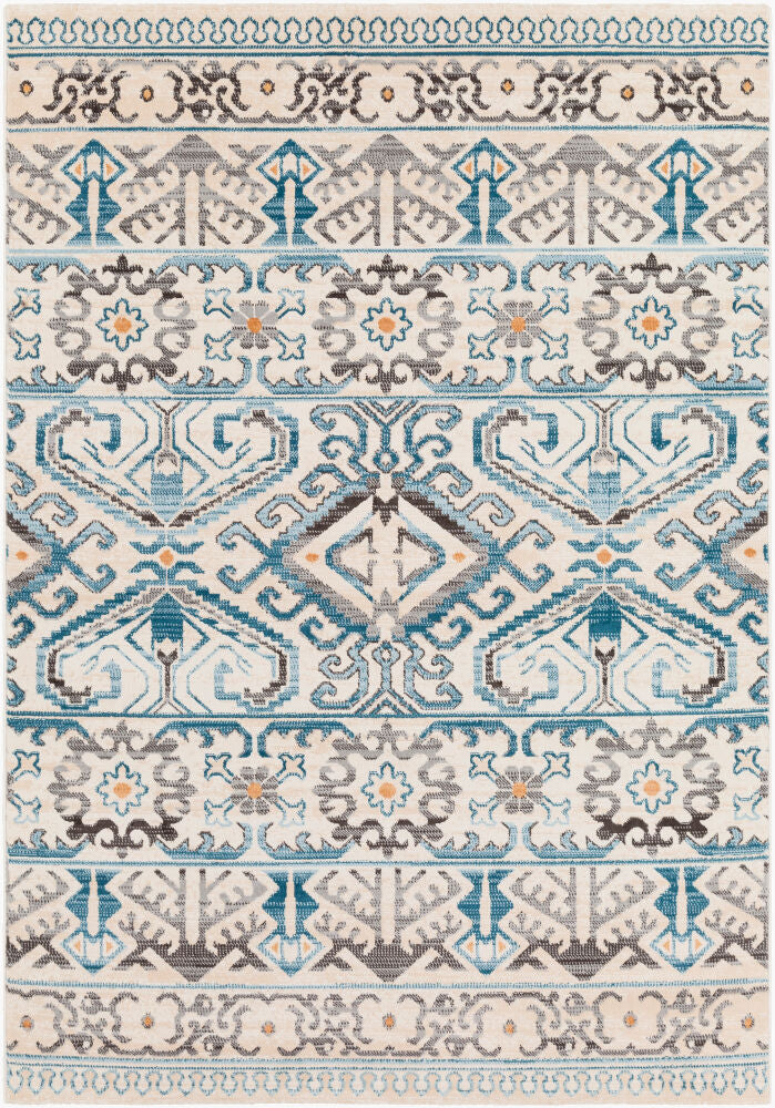 Notting Hill Machine Woven Rug — Beige/Burnt Orange
