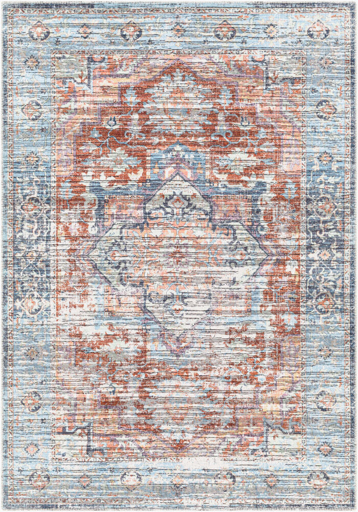 Nolita Machine Woven Rug — Black/Burnt Orange