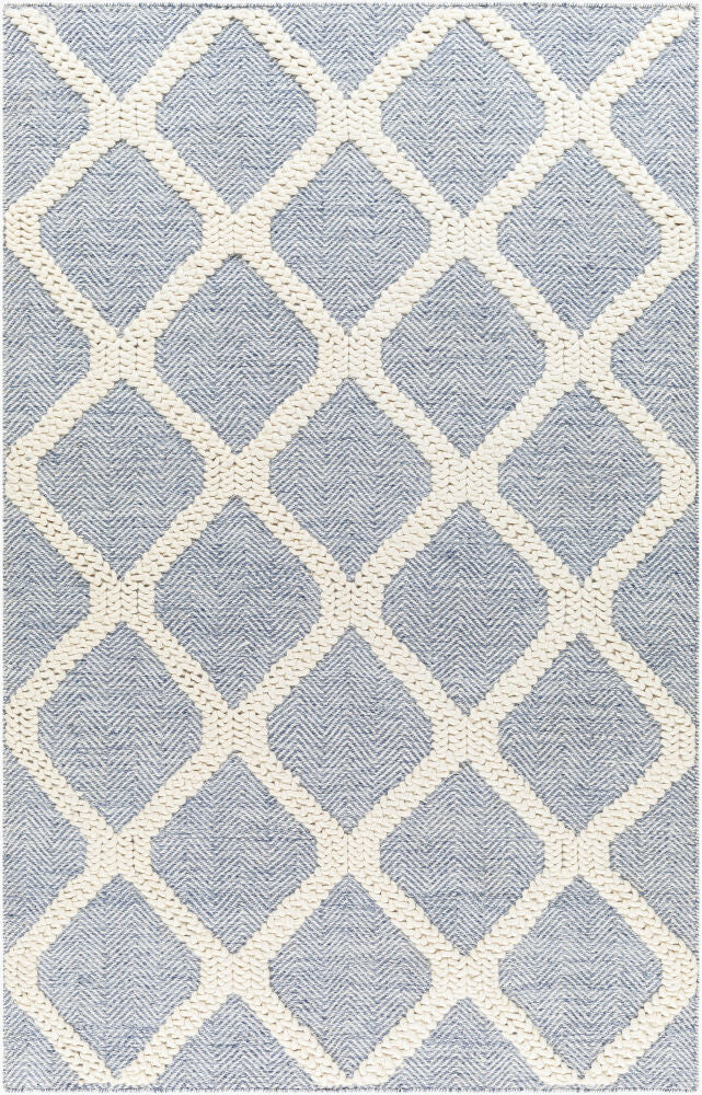 Nina Handmade Rug — Blue/Cream