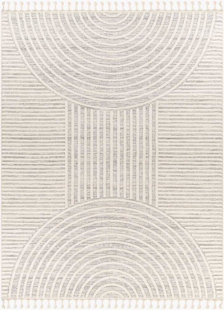 Nora Machine Woven Rug — Cream/Light Gray