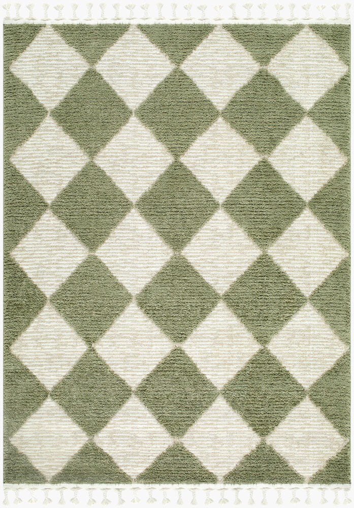 Nora Machine Woven Rug — Cream/Dusty Sage