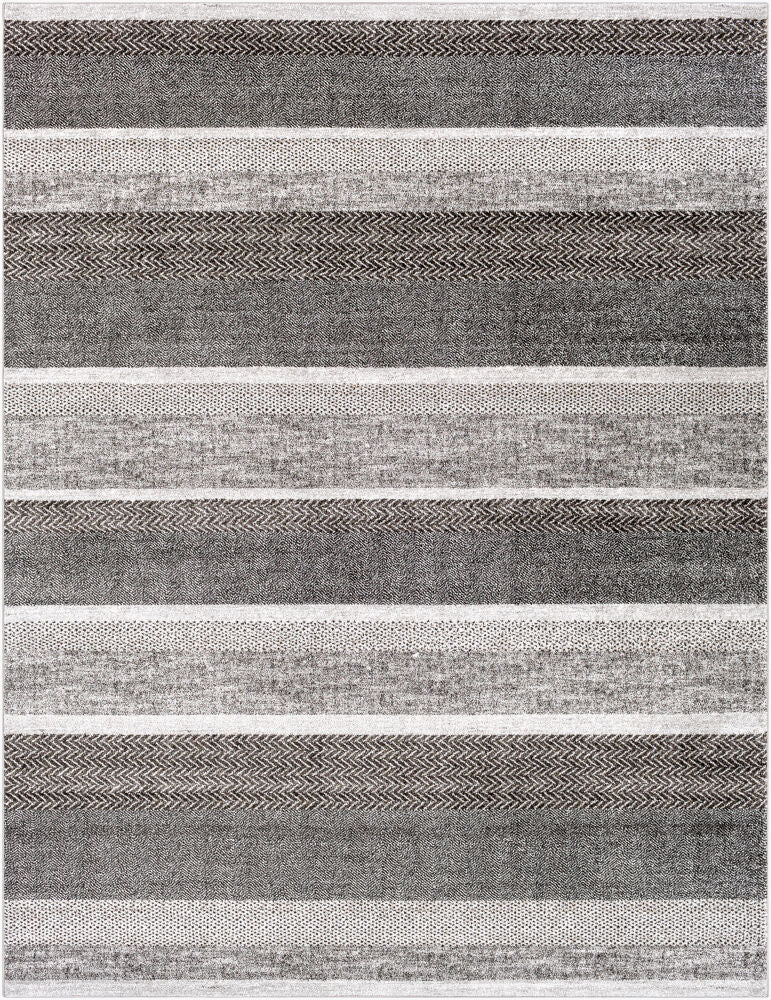 Nepali Machine Woven Rug — Black/Cream