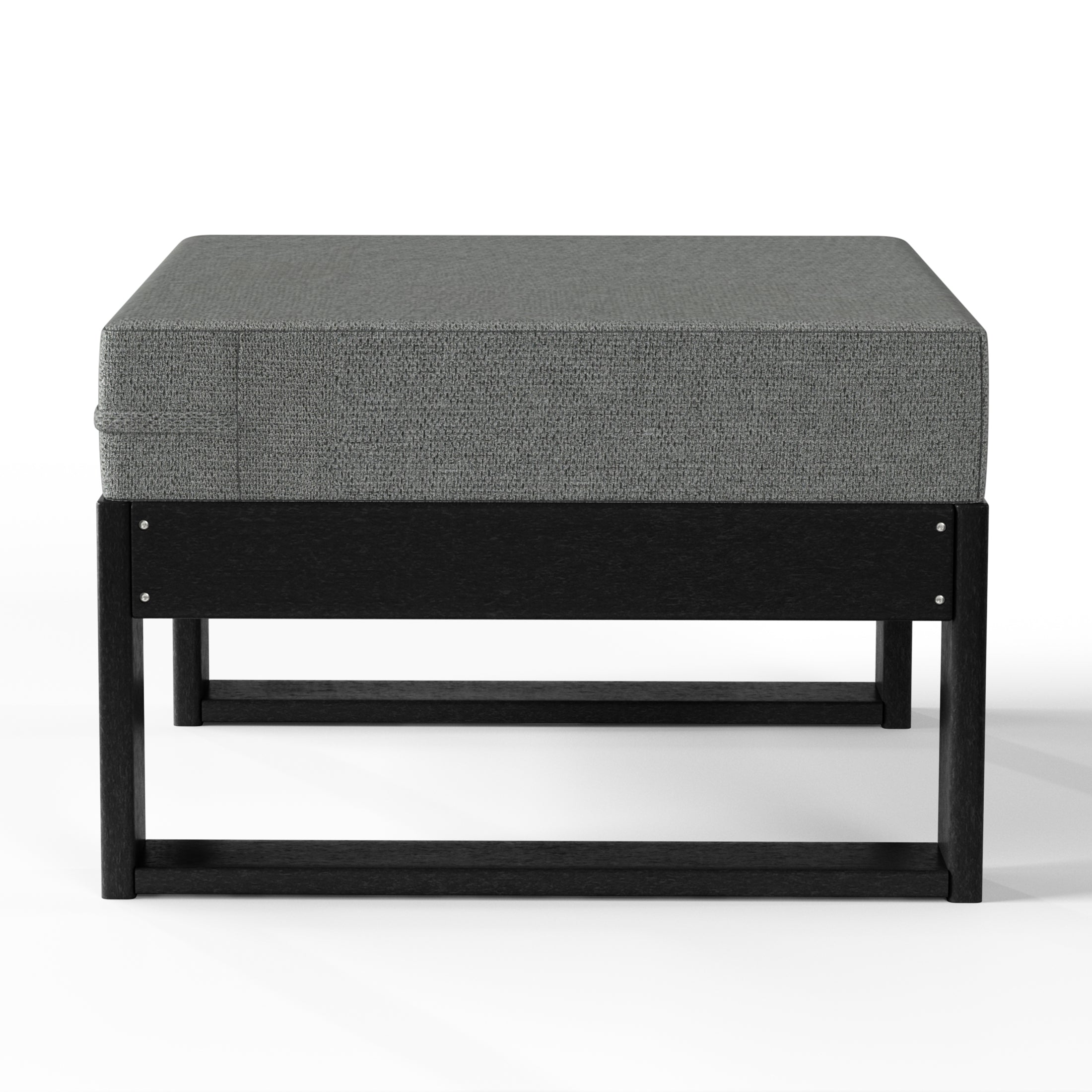 Signature All-Weather Outdoor Modular Patio Deep Seating Ottoman Black Gray Seahawk Designs Patio Ottomans