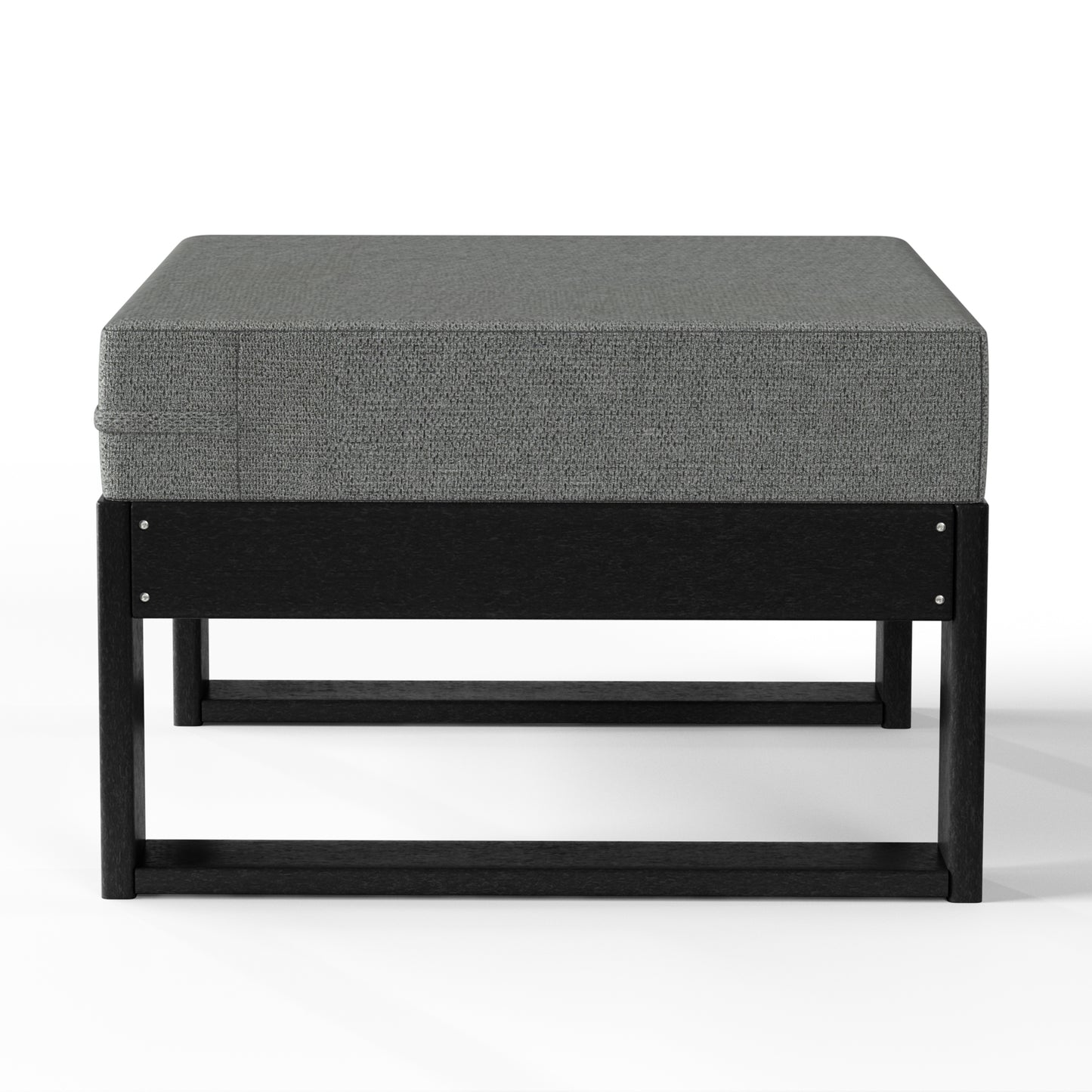 Signature All-Weather Outdoor Modular Patio Deep Seating Ottoman Black Gray Seahawk Designs Patio Ottomans