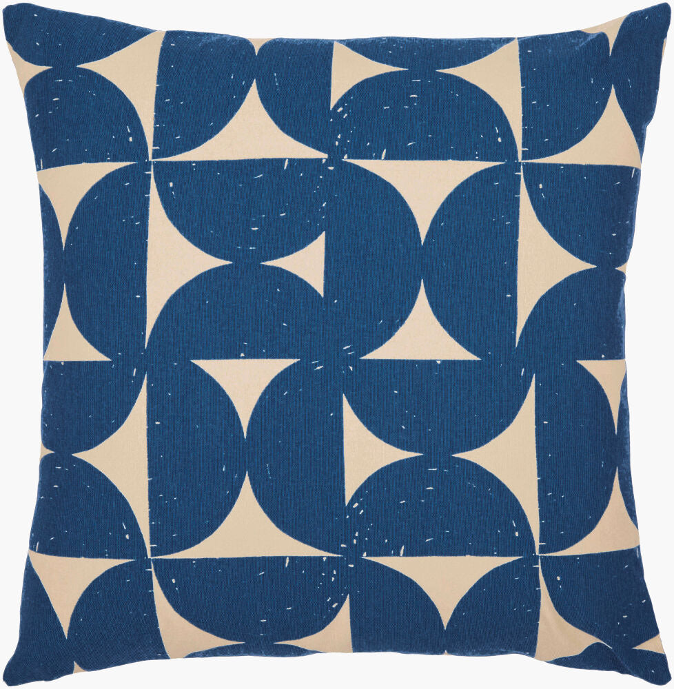 Natur Accent Pillow — Beige/Dark Blue