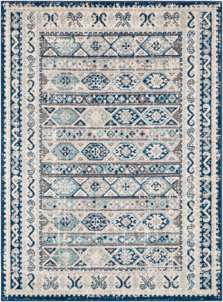 Norwich Machine Woven Rug — Aqua/Charcoal