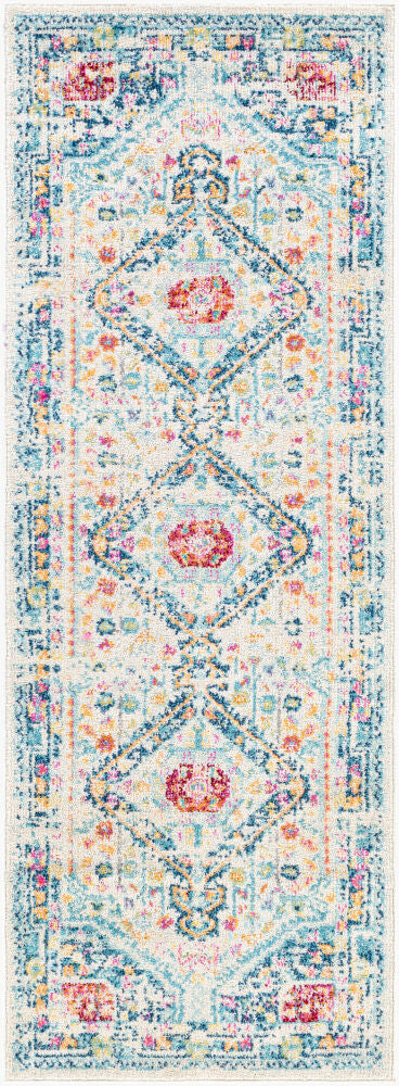Norwich Machine Woven Rug — Aqua/Burnt Orange