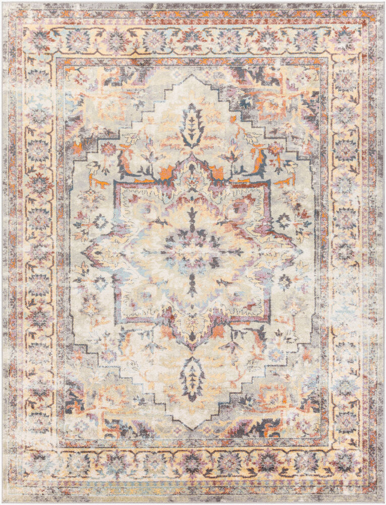 New Mexico Machine Woven Rug — Blue/Burnt Orange