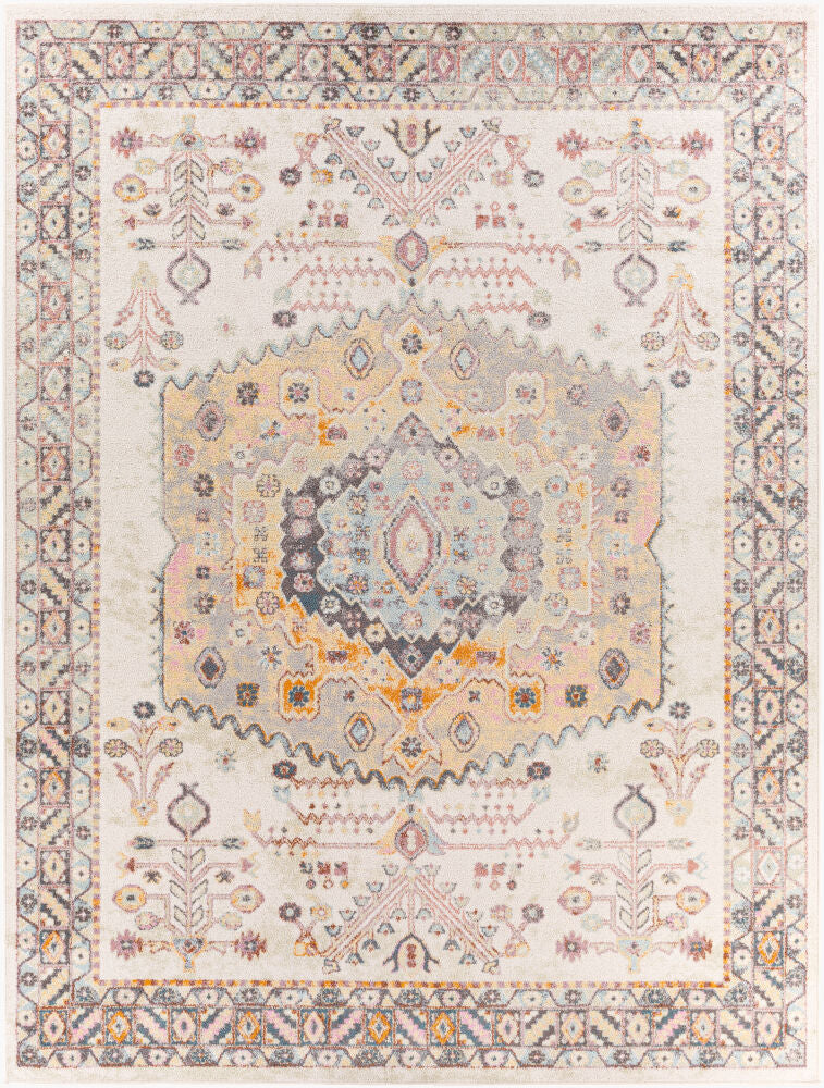 New Mexico Machine Woven Rug — Blue/Burnt Orange