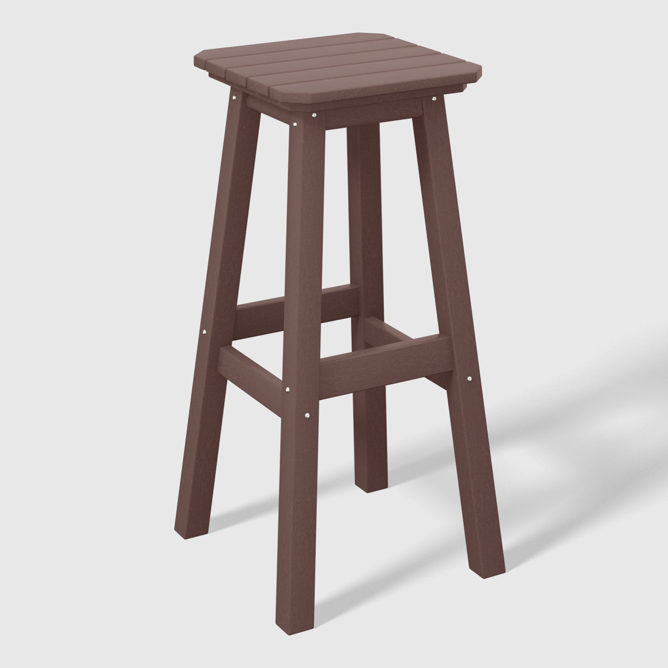 Stockholm All-Weather Outdoor Square Bar Stool (29" Height) Dark Brown Seahawk Designs Patio Bar & Counter Stools