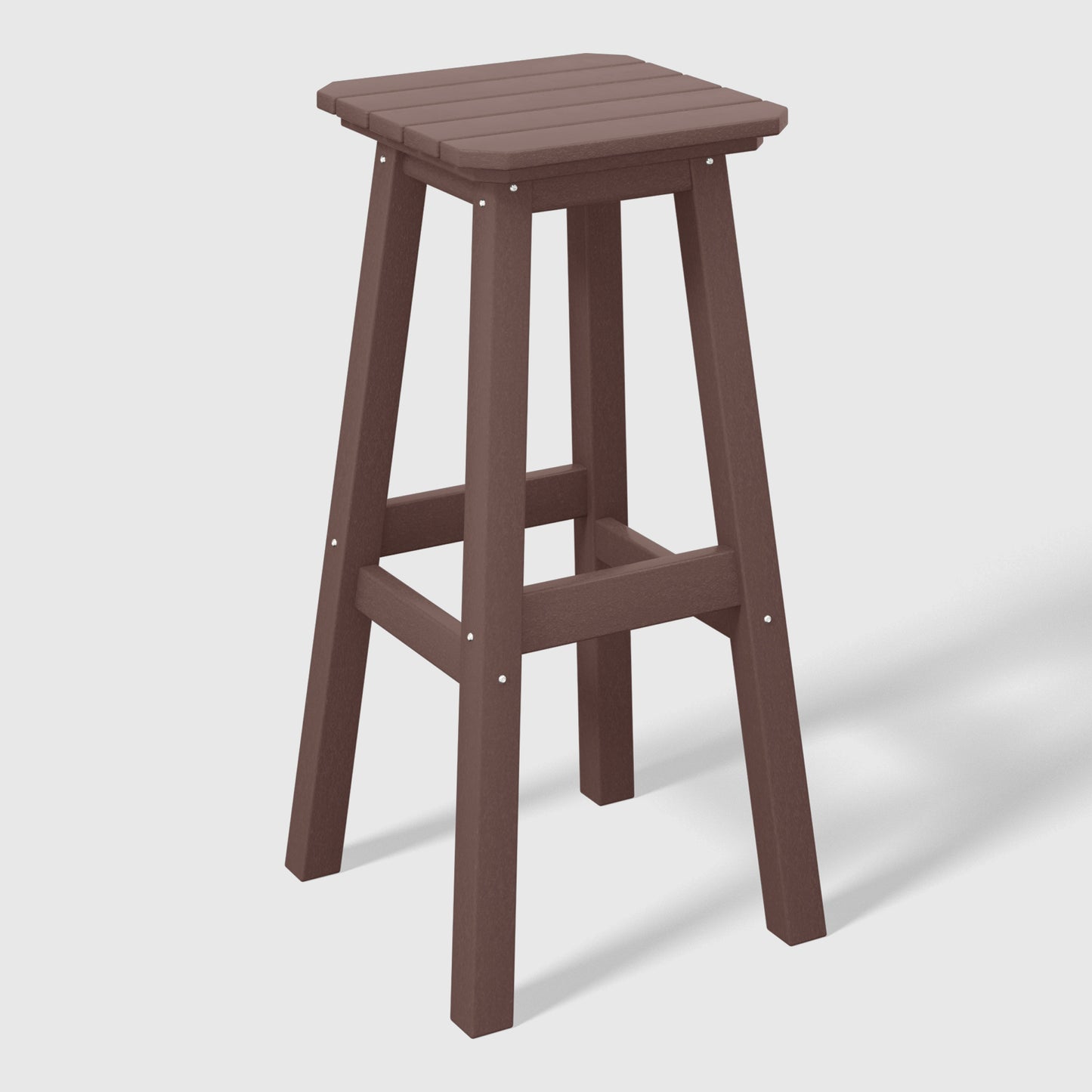 Stockholm All-Weather Outdoor Square Bar Stool (29" Height) Dark Brown Seahawk Designs Patio Bar & Counter Stools