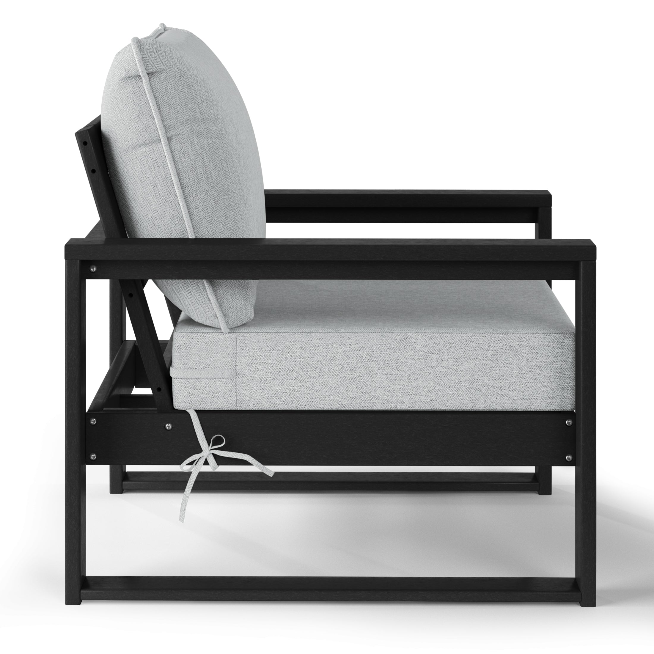 Signature All-Weather Outdoor Modular Patio Deep Seating Club Arm Chair Black Light Gray Seahawk Designs Patio Chairs