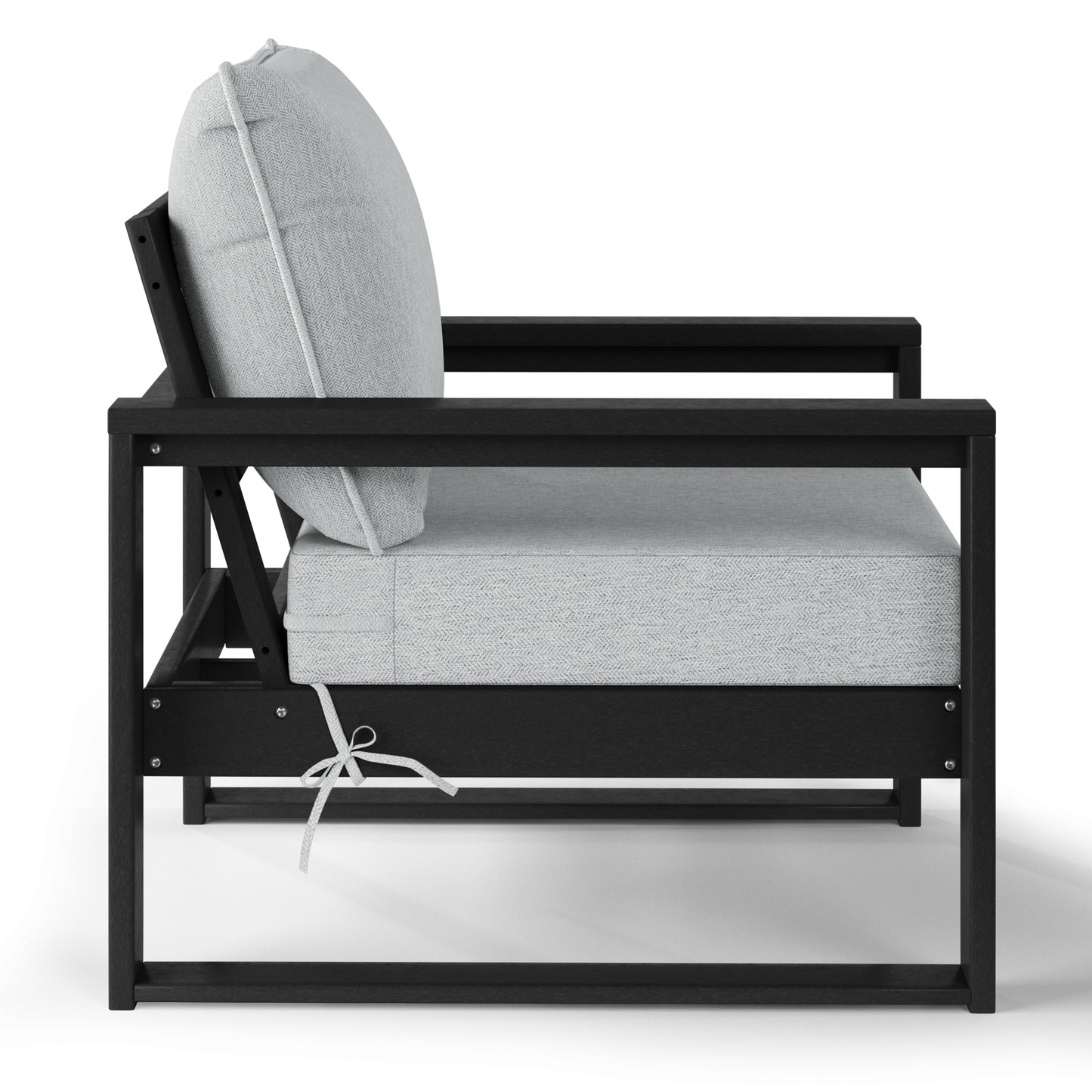 Signature All-Weather Outdoor Modular Patio Deep Seating Club Arm Chair Black Light Gray Seahawk Designs Patio Chairs
