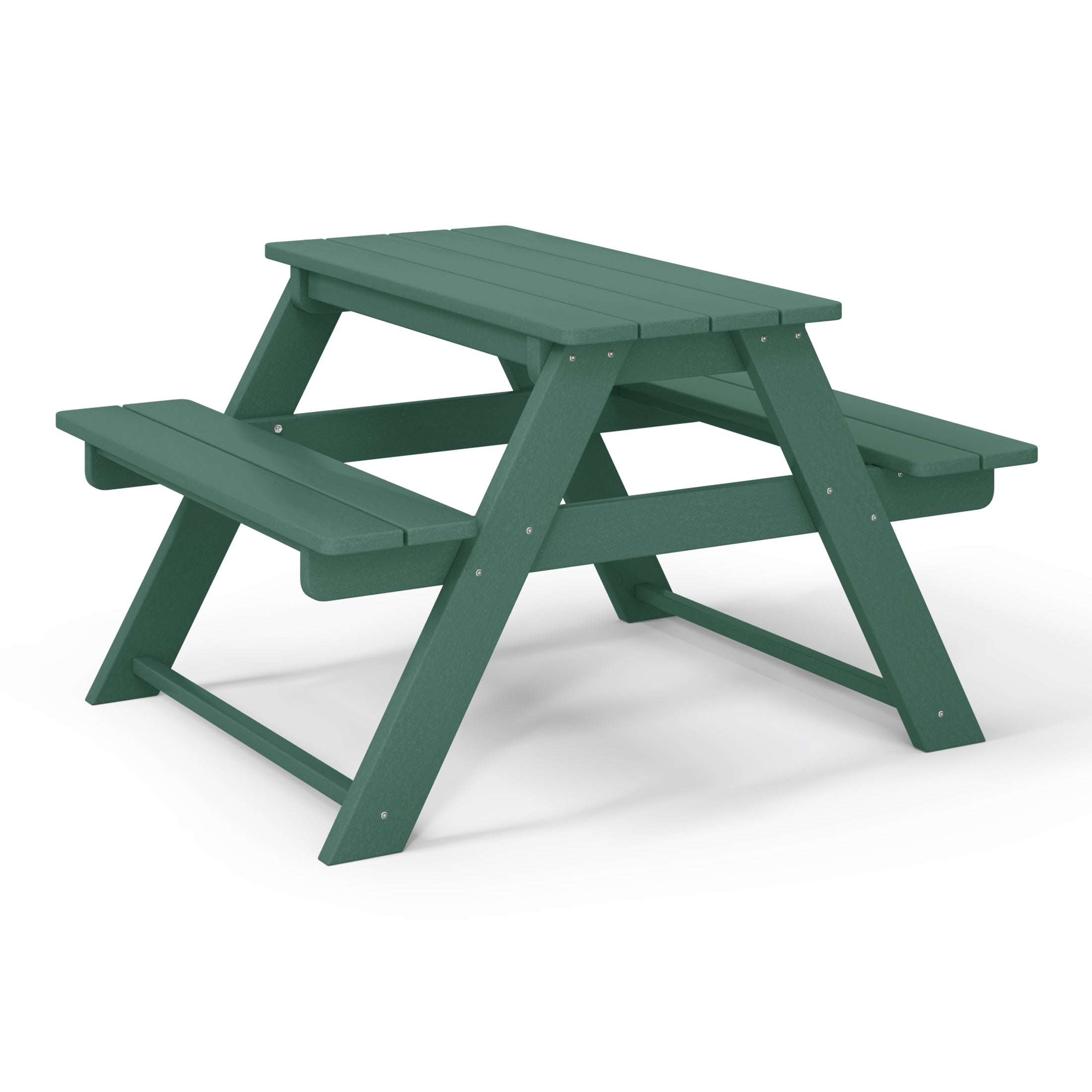 Tiny Terraces Kids' All-Weather Outdoor Picnic Table Dark Green Seahawk Designs Kids Picnic Tables