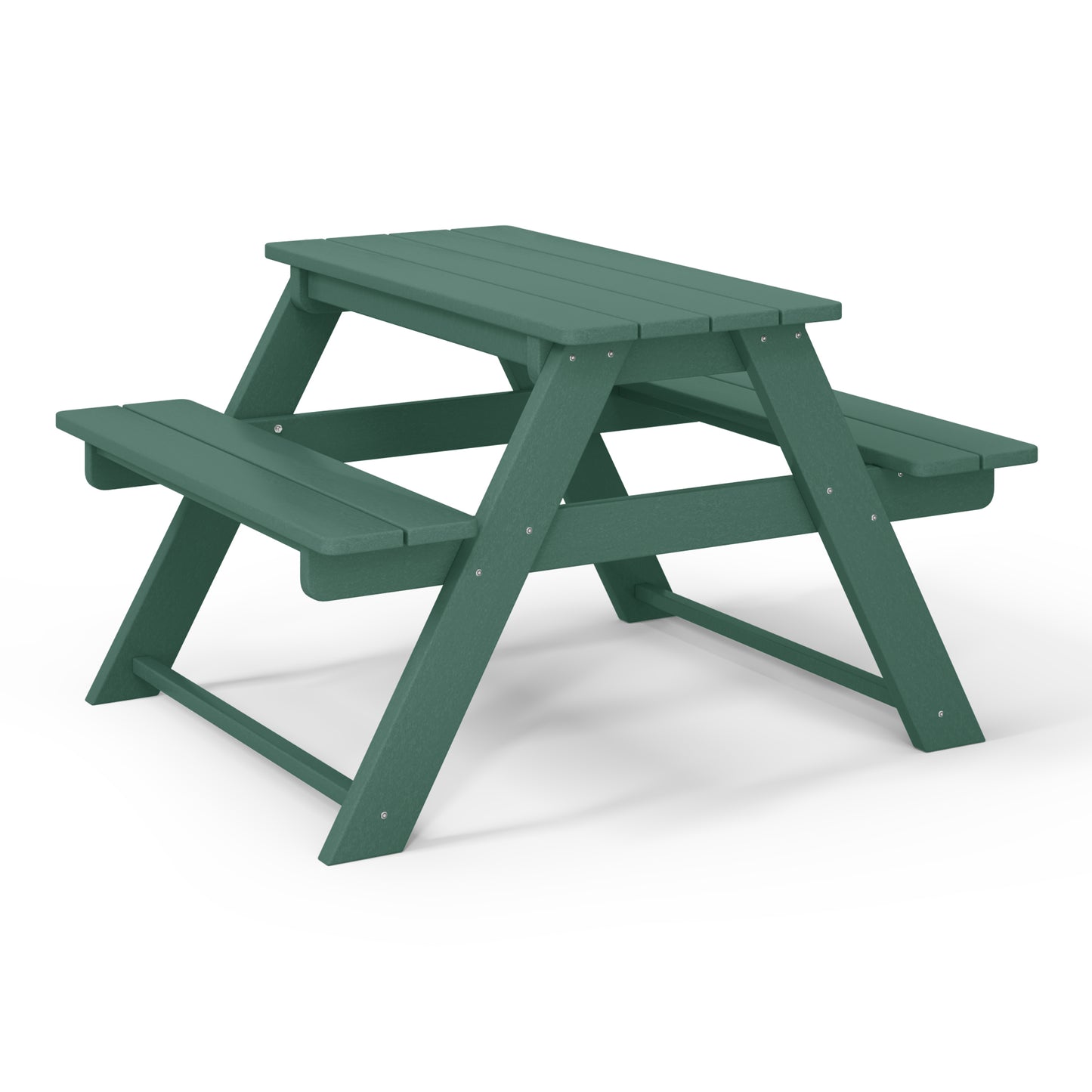 Tiny Terraces Kids' All-Weather Outdoor Picnic Table Dark Green Seahawk Designs Kids Picnic Tables