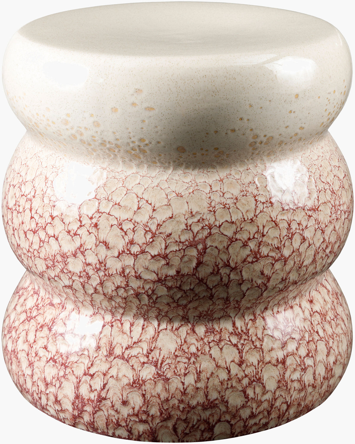 Osambela Garden Stool — Coral/Cream