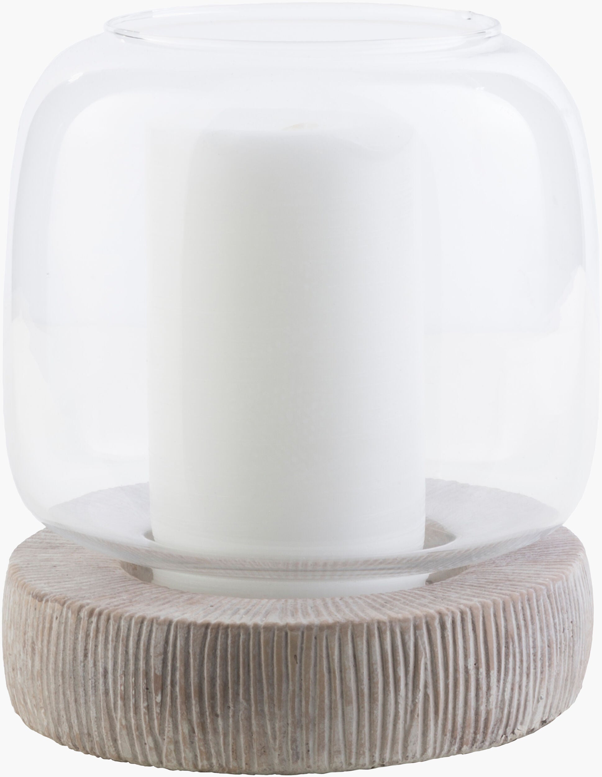 Odette Candleholder/Candle — Camel/White